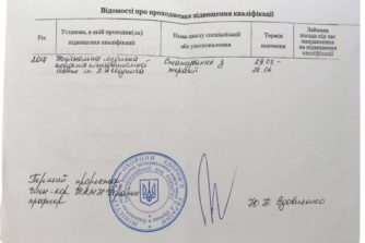 Войтенко Владимир Николаевич - повышение квалификации