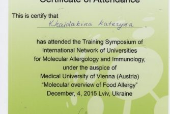 лікар-алерголог катерина хайдакіна пройшла повний курс-програму на тему харчової алергії