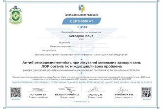 Бегларян Илона сертификат 7