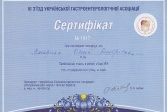 Хмарська Олена сертификат