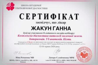 Жакун Анна сертификат