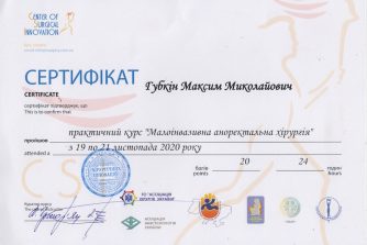 Сертифікат Губкін Максим