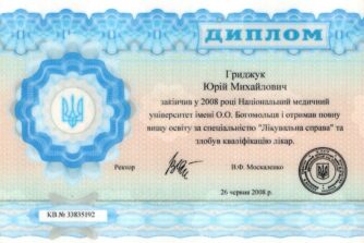 Гриджук сертифікат