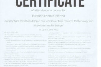 мірошниченко сертифікат